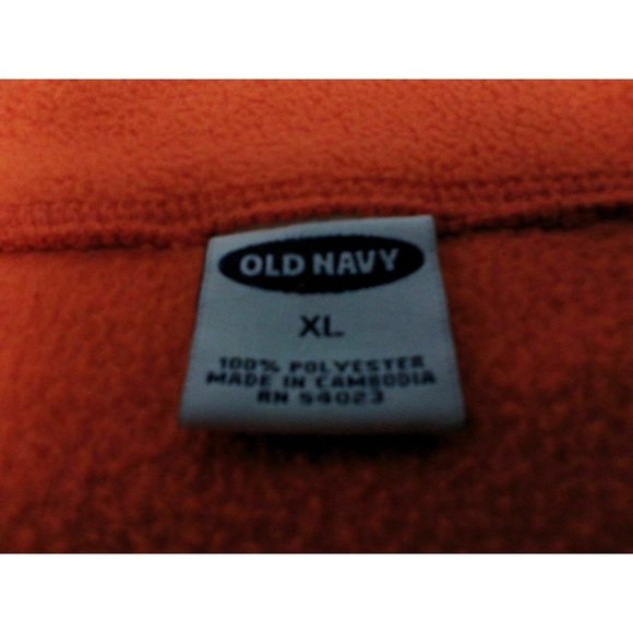 Old Navy Unisex Coat/Jacket Winter Fleece Top Zip Bottom Pull Close Orange Sz XL - Picture 6 of 16